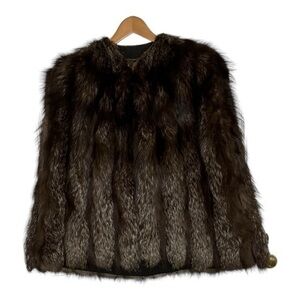 Vintage Arnold Constable Paris & Fifth Avenue New York Brown Fox Fur Cape